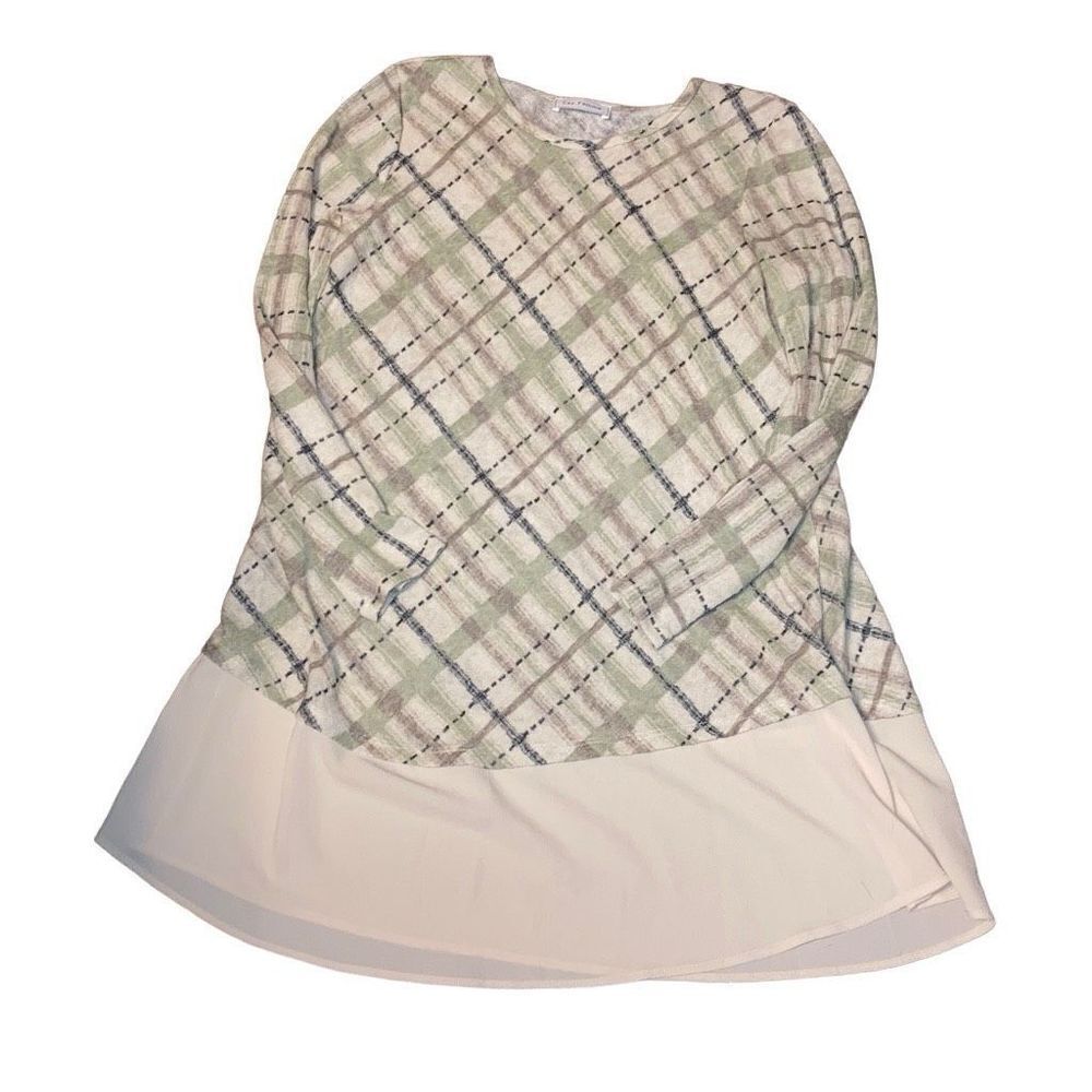 Ces Femme Size Medium Plaid Cottagecore Tunic Dress